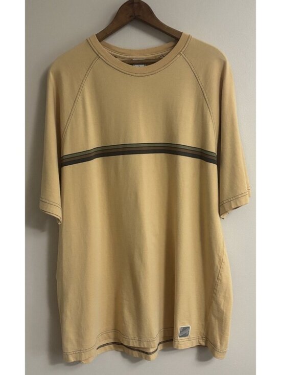 Old Navy Other - Vintage 90s Old Navy Streetwear Yellow Triple Stripe‎ Short Sleeve Shirt Men’s L